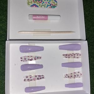 Holo glitter butterflies nails